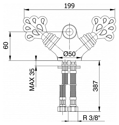 Смеситель E.C.A. Imperiya 102210063 для биде