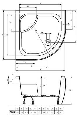 Поддон для душа Riho 343 (90 см)