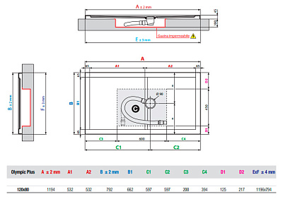 Поддон для душа Novellini Olympic Plus 120x80 см Black