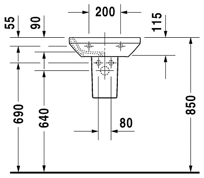 Рукомойник Duravit DuraStyle 070845