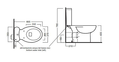 Чаша для унитаза-компакта Hatria Erika Pro