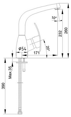 Смеситель E.C.A. Mix cubic 402108130 для кухонной мойки