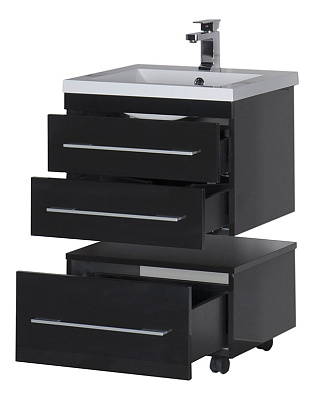 Тумба Aquanet Нота 58 подкатная черная