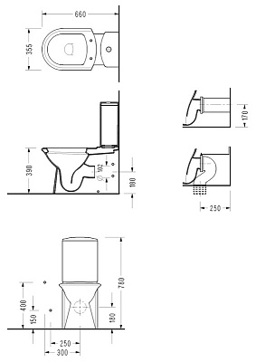 Унитаз-компакт Serel Orchidee 6802 GTL с биде и микролифтом
