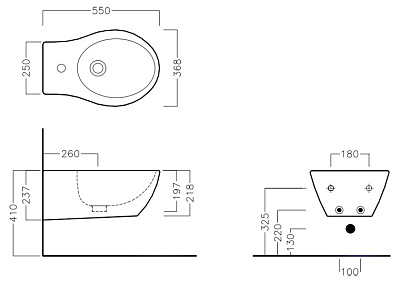 Биде подвесное Hatria Nido