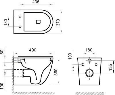 Чаша для унитаза подвесного BelBagno Sfera-R BB046CHR