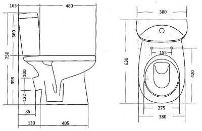 Унитаз-компакт Santek Анимо WH110026 косой выпуск