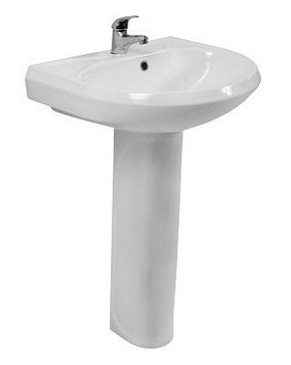 Раковина Santeri Вест 57 (белый) с отверстием для смесителя