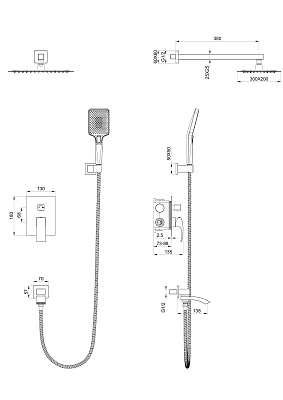 Душевая система встраиваемая WONZON & WOGHAND FIT, Хром WW-88939009A-CR