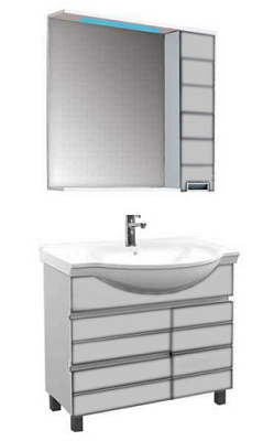 Тумба с раковиной Aquanet Доминика 80 белая