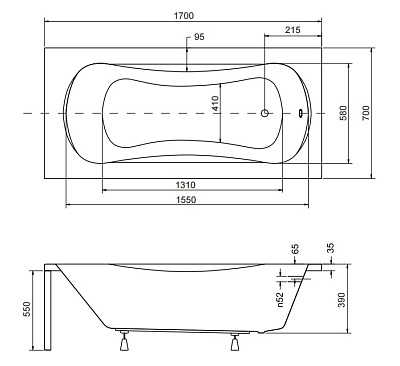 Акриловая ванна BESCO Aria 170