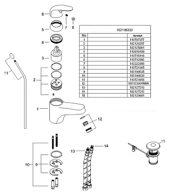 Смеситель E.C.A. Mix S 102108332 для раковины