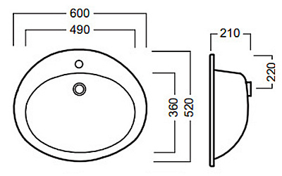 Раковина Hatria Ovaline (60 см)