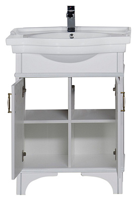 Тумба с раковиной Aquanet Валенса 80 белый краколет/серебро