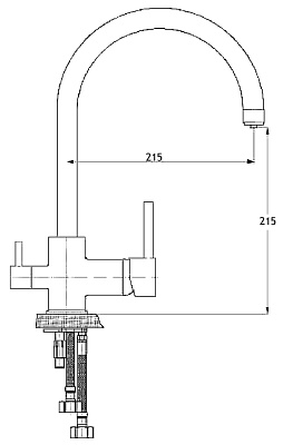 Смеситель GPD Espina MAR70 для кухонной мойки