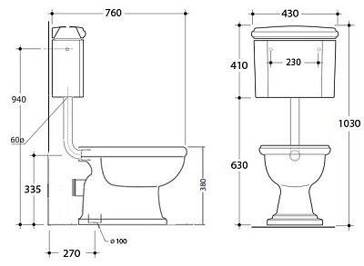 Бачок для унитаза Tiffany World Bristol TWBR22bi
