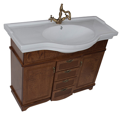 Тумба с раковиной Aquanet Луис 110 NEW темный орех