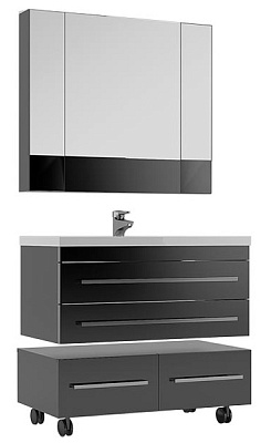 Тумба Aquanet Верона 100 подкатная черная