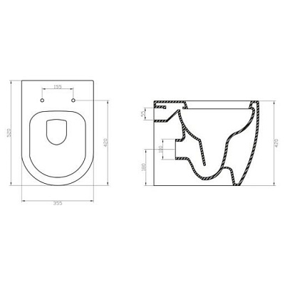 Унитаз приставной BelBagno Marino безободковый