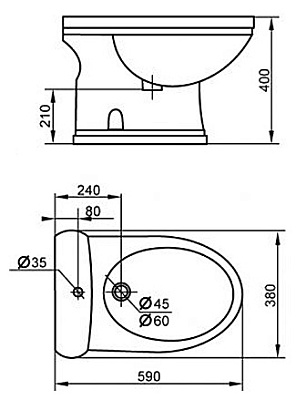 Биде напольное Cezares Primo