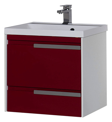 Тумба с раковиной Aquanet Тиволи 70 бордо