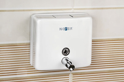 Дозатор для мыла из нержавеющей стали Nofer белый 03004.W