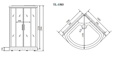 Душевая кабина Timo Lux TL-1503