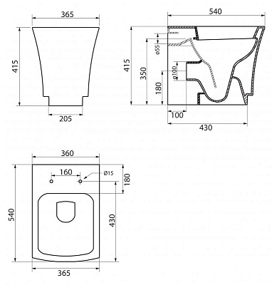 Чаша для унитаза BelBagno Regina BB104CB
