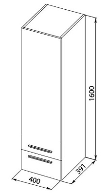 Шкаф-пенал Aquanet Верона черный
