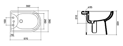Биде напольное Disegno Ceramica Giulia 5005-1