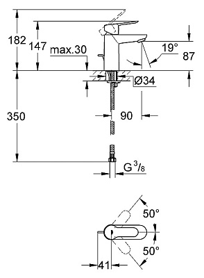 Смеситель Grohe BauEdge 23329000 для раковины