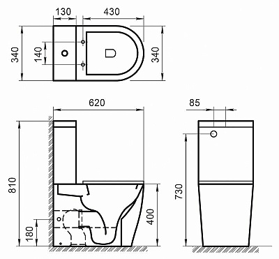 Бачок для унитаза BelBagno Sfera-TR BB2128T