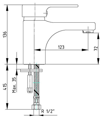 Смеситель E.C.A. Mix M 102108711 для раковины
