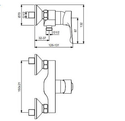 Смеситель Vidima Wave BA415AA для душа
