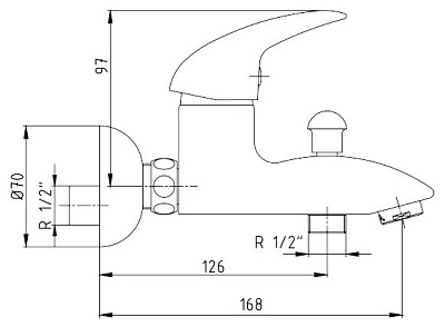 Смеситель E.C.A. Mix P 102102354 для ванны с душем
