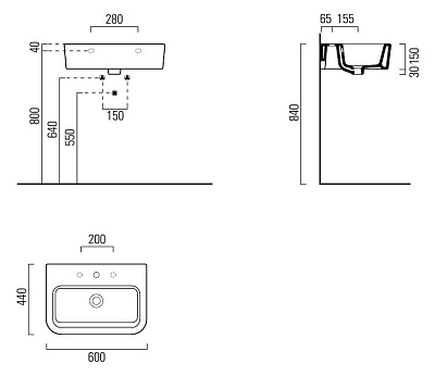 Раковина GSI Traccia 694911 (60 см)