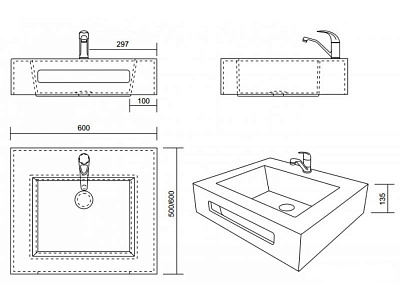 Раковина Kolpa San Kvadra WB 60x60