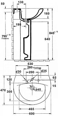 Раковина Jacob Delafon Patio E4159-00