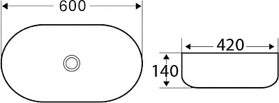 Раковина BelBagno BB1084-H316 накладная