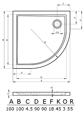 Поддон для душа Riho 284 (100 см)