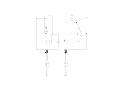 Смеситель для кухни с выдвижным изливом WONZON & WOGHAND, Хром WW-AE54123-CR