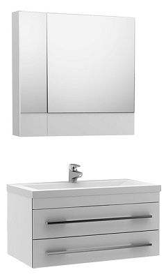 Тумба с раковиной Aquanet Верона 90 подвесная белая