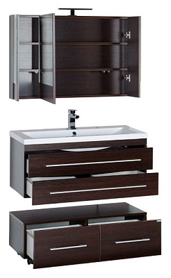 Тумба Aquanet Нота 100 подкатная венге