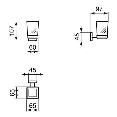 Стакан для зубных щеток Ideal Standard IOM Square E2204AA
