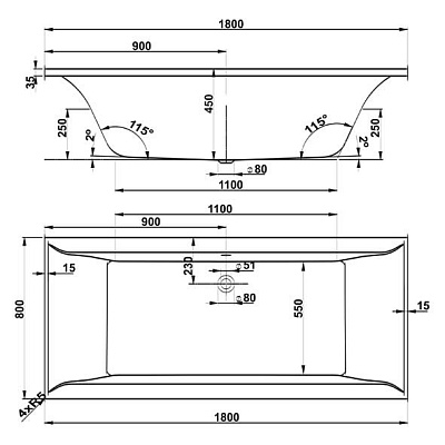 Акриловая ванна VAGNERPLAST Veronela (180 см)