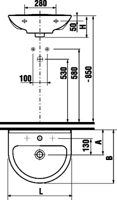 Раковина Jika Mio 55 1071.2 подвесная