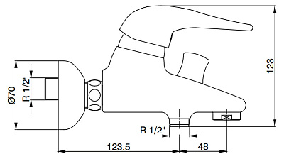 Смеситель E.C.A. Mix 2000 102102226 для ванны с душем
