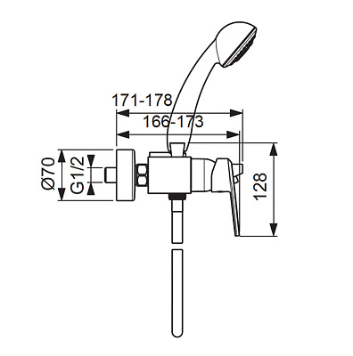 Смеситель Vidima Balance BA267AA для ванны с душем