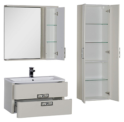 Зеркало-шкаф Aquanet Паллада 90 слоновая кость