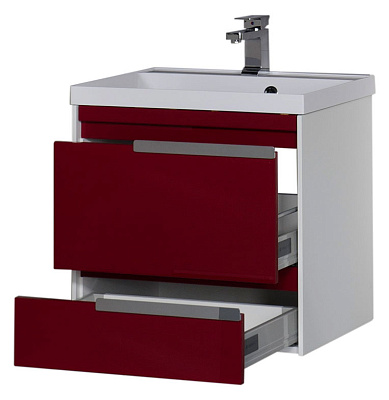 Тумба с раковиной Aquanet Тиволи 70 бордо
